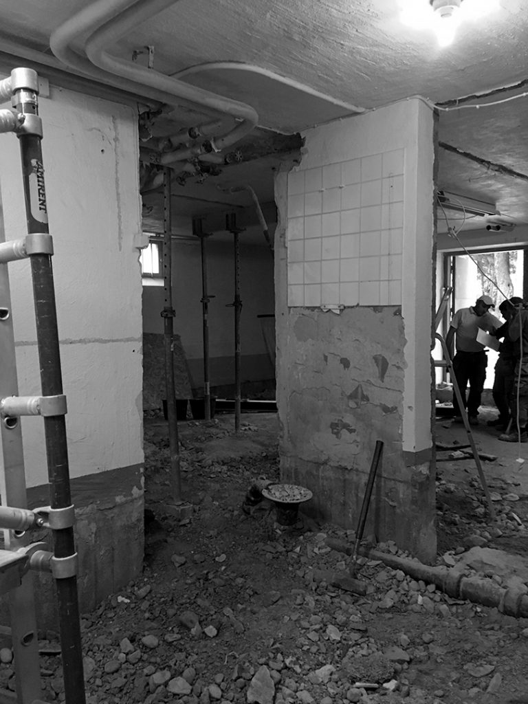 byggarbetsplats i lägenhet